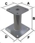 Pied de poteau fixe 150 mm